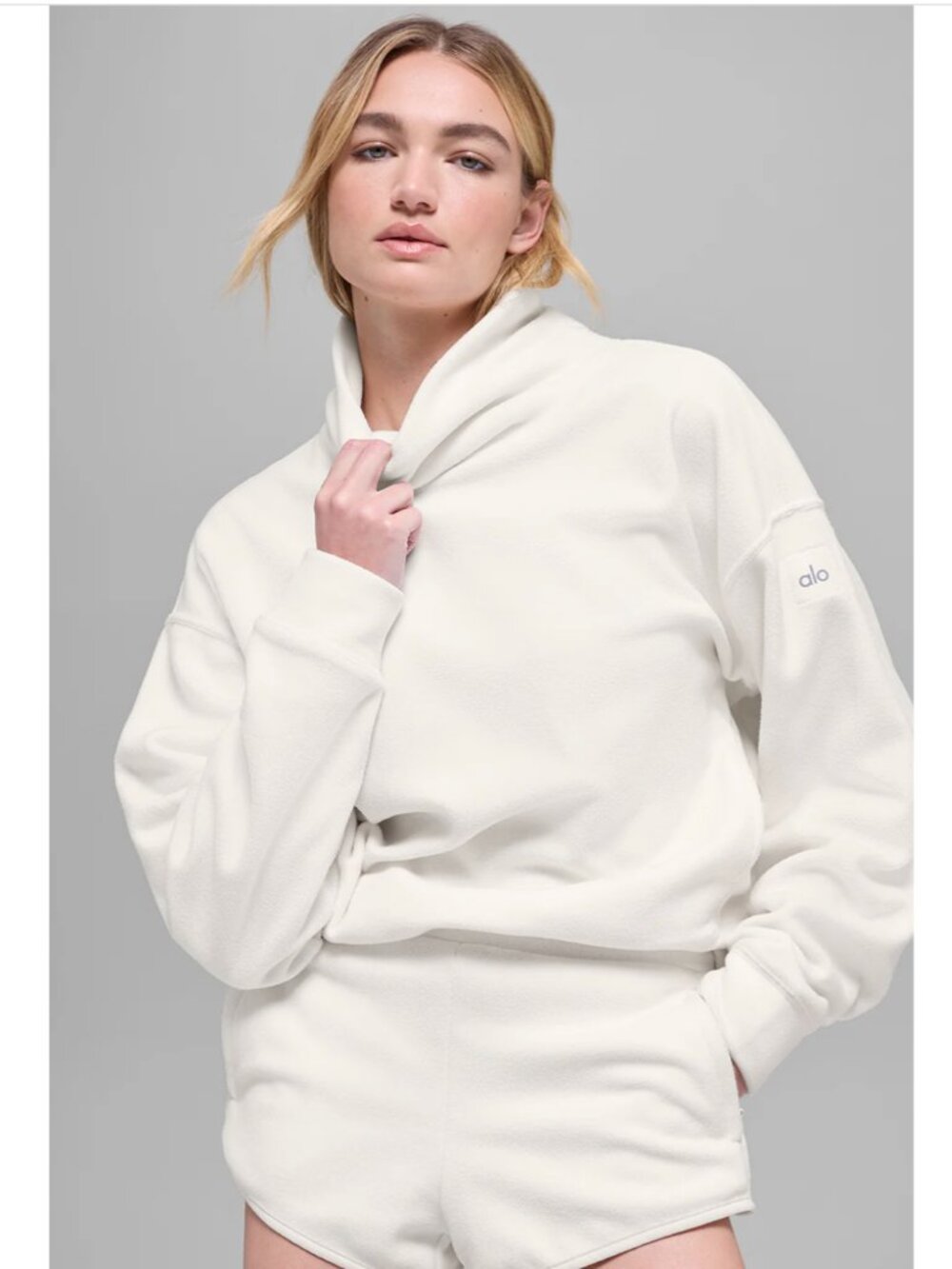 ALO Yoga Hazy Polar Fleece Ivory XS